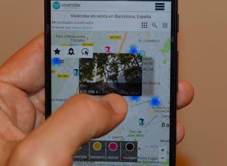 busqueda sobre mapas vivendex inmobiliaria barcelona