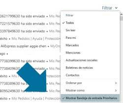 Como  Activar y desactivar bandeja entrada de [prioritarios] en Outlook