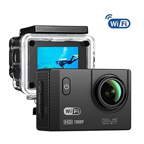 Cámara 4K Wifi Deportiva Sumergible de Topop, Ultra HD 4K ,1080p Vídeocamara de Acción, 20MPX, SONY IMX 117 Sensor,NovaCam de Novatek, Temporizador y Grabación de Lente Amplio Ángulo de Visión 170º, para Android e iOS, Batería de 1050mAh para Actividades al Aire Libres