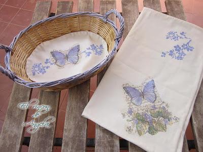 Como hacer decoupage y pintura sobre tela.