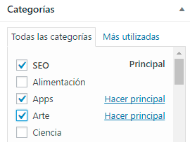 categoria principal rel canonical wordpress