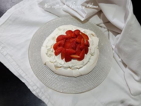 Pavlova con fresas