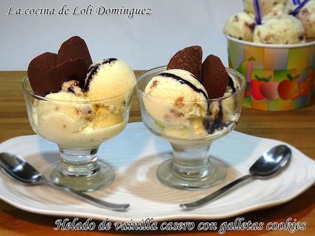 Helado de vainilla casero con galletas cookies (Sin maquina)