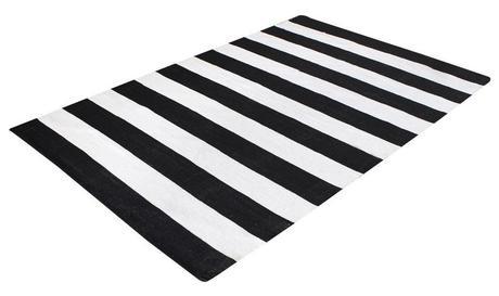 La República alfombra hecha a mano negro algodón Maxo Alfombra (230 x 160 cm)