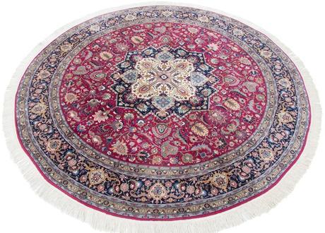 Carpetfine: Alfombra China Isfahan - 270x270 cm - Azul,Rojo - Anudada a mano - China