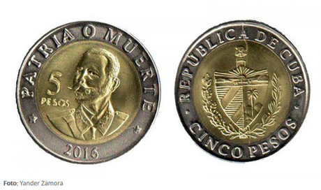Nueva moneda de cinco pesos cubanos #Cuba #CubaEsNuestra