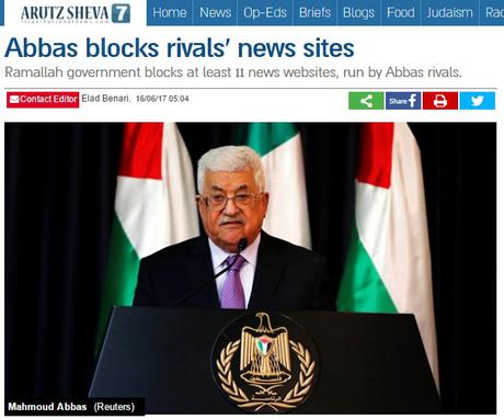 El regimen palestino bloquea webs de noticias criticas con Abbas.
