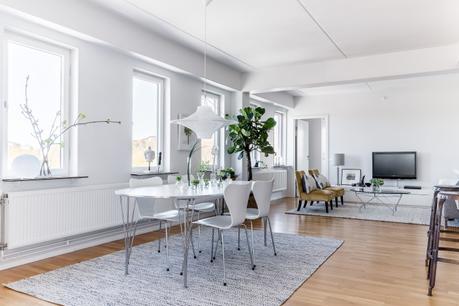 salón nórdico piso sueco estilo escandinavo distribución abierta diáfano decoración nórdica cocina abierta blog decoracion interiores 