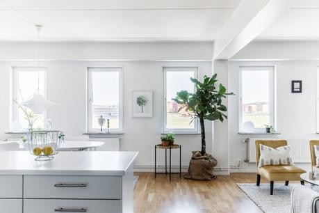 salón nórdico piso sueco estilo escandinavo distribución abierta diáfano decoración nórdica cocina abierta blog decoracion interiores 