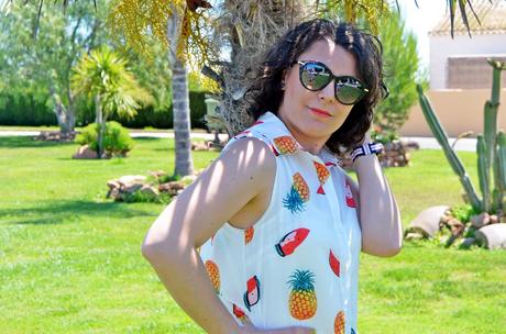 Vestido de estampado de frutas