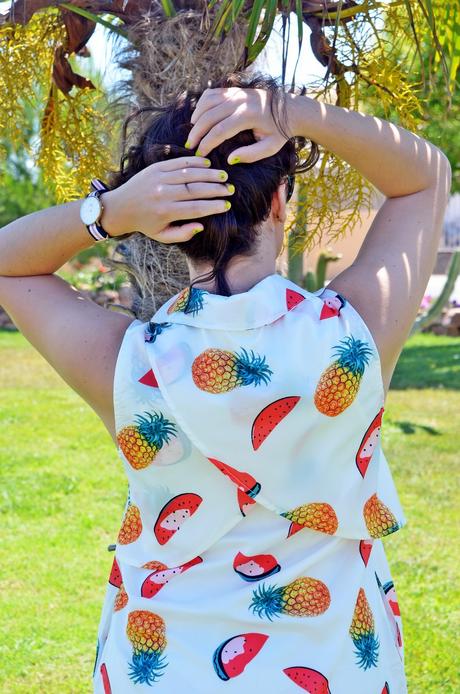 Vestido de estampado de frutas