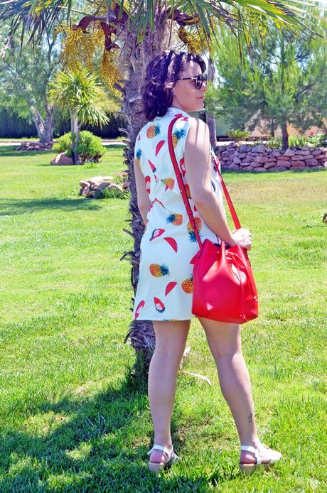 Vestido de estampado de frutas