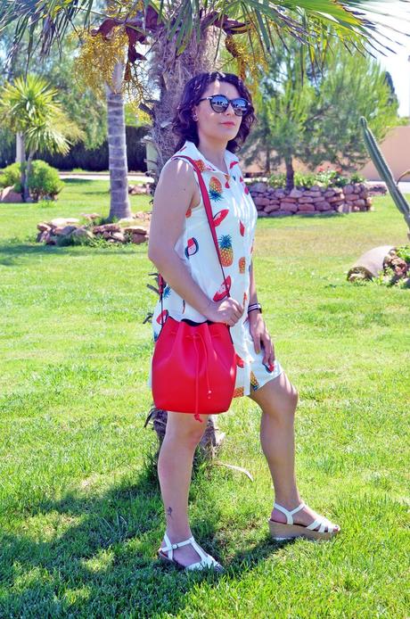 Vestido de estampado de frutas