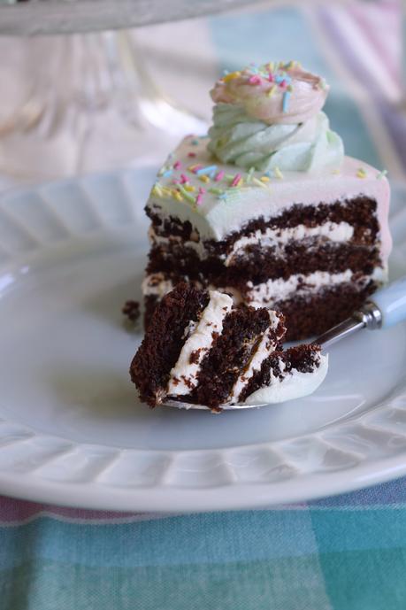 Tarta de chocolate y dulce de leche.