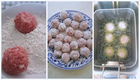 Estofado de albóndigas con patatas (paso a paso).