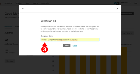 Cómo crear anuncios de Instagram desde Mailchimp