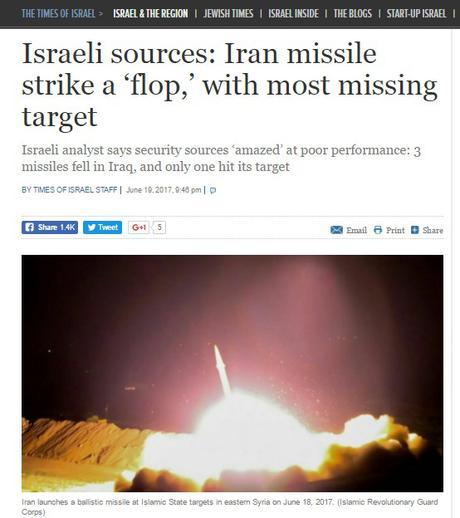 Fuentes israelíes sorprendidas por la patética puntería de los misiles iraníes.