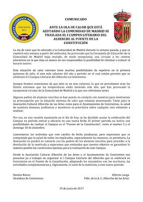 El Campus Literario del Alberche cambia sus fechas