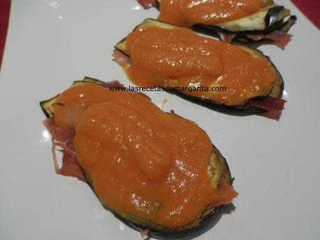 Berenjena con jamón y salmorejo