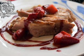 Secreto ibérico con Salsa de fresas y vino Secreto ibérico con Salsa de fresas y vino