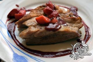 Secreto ibérico con Salsa de fresas y vino Secreto ibérico con Salsa de fresas y vino