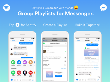 Spotify se integra más con Messenger para hacer listas entre amigos