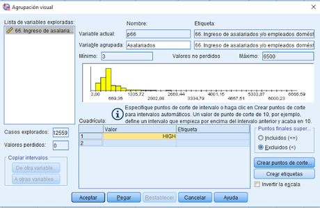 SPSS - Tabla de frecuencias