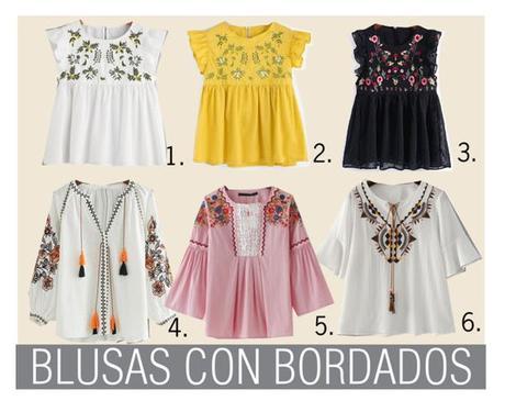 BLUSAS CON BORDADOS DE ESTILO BOHO