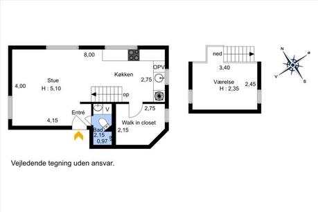 vigas de madera techo inclinado interior abierto encimera de madera decoración nórdica cocina nórdica cocina moderna cocina en forma de L cocina blanca ático dúplex 
