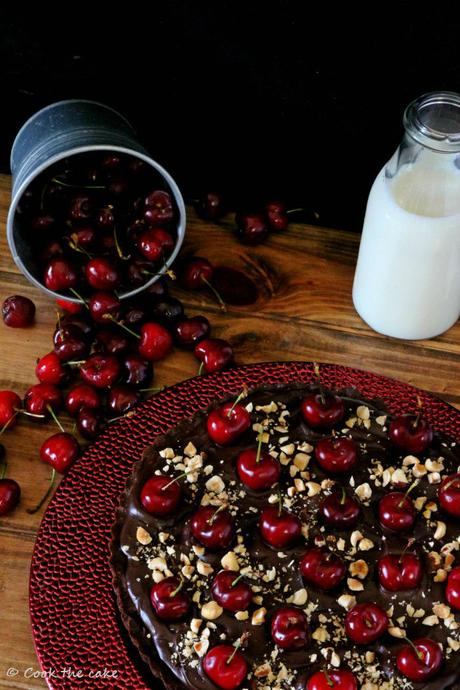 cherry-chocolate-tart, tarta-de-cerezas-chocolate-y-avellanas