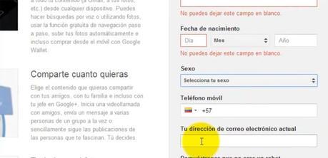 Registrarse en Gmail