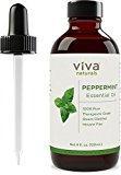 Viva Naturals Peppermint Oil, 4 oz - 100% Pure & Therapeutic Grade, Premium Extract of Mentha Piperita for Improved Digestion, Breathing, Mood and More
