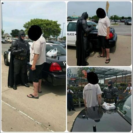 Un policía vestido como Batman detiene a ladrón en supermercado