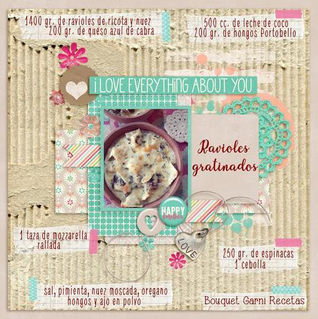 Ravioles gratinados con salsa de queso azul de cabra Ravioles gratinados con salsa de queso azul de cabra