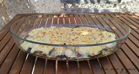 Berenjenas gratinadas con gambas