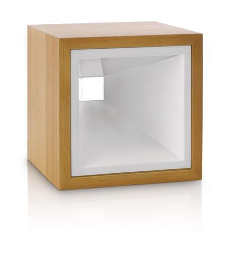 Philips InStyle Kubiz - Lámpara de sobremesa, LED, corriente alterna, 50/60 Hz, luz blanca cálida, madera, color marrón y blanco