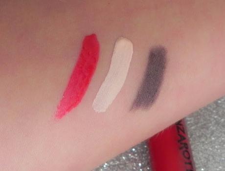 swatches base de sombras, pastello y gloss