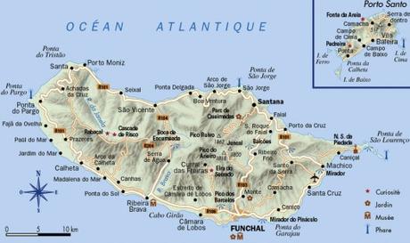 Mapa de la isla de Madeira