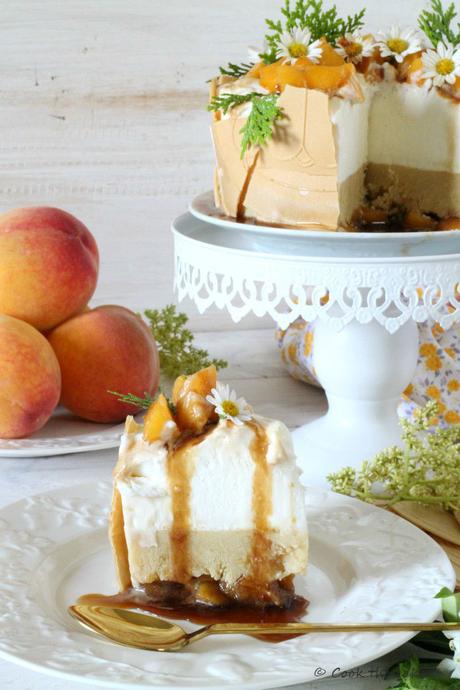 peaches-semifreddo, tarta-helada-de-melocoton, summer-dessert, icecream-peache-tart
