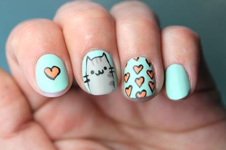 gato pusheen uñas paso a paso tutorial nail art