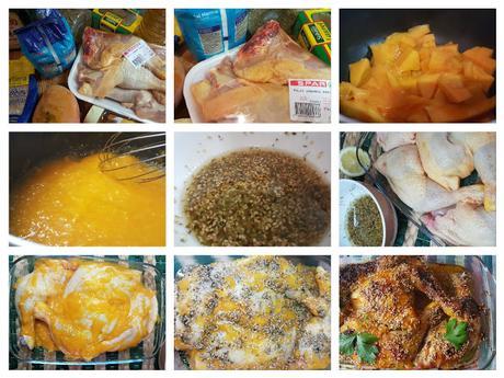 Pollo asado con salsa de mango