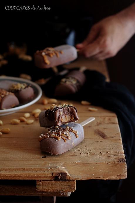 Polos de Chocolate y Crema de Cacahuete - Cookcakes de Ainhoa
