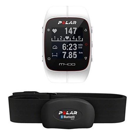 Polar M400 HR - Reloj de entrenamiento con GPS integrado y registro de actividad con sensor de frecuencia cardíaca H7, color blanco