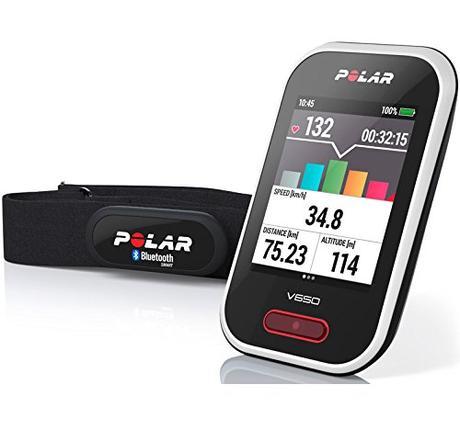 Polar V650 HR - Ciclocomputador de ciclismo con GPS y trasmisor de frecuencia cardíaca H6