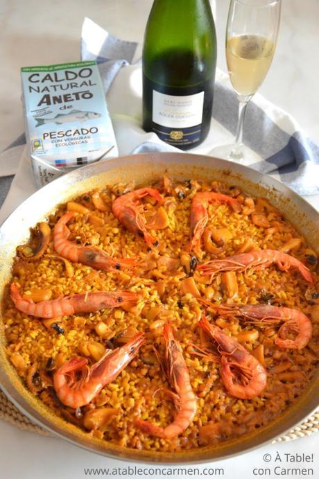 Arroz con Gambas y Calamar de playa