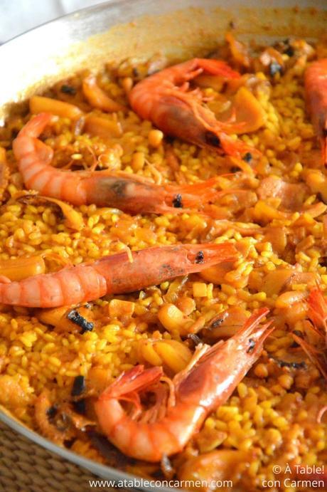 Arroz con Gambas y Calamar de playa