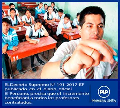 A partir de agosto de 2017: MINEDU ANUNCIA INCREMENTO DE REMUNERACIONES PARA MAESTROS CONTRATADOS…