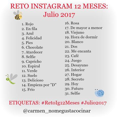 Reto Instagram 12 Meses: normas y cuadro para julio de 2017