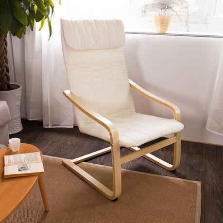 SoBuy sillón de relada, Silla de relada, mecedora , blanco, FST17-W,ES