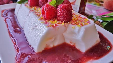 Cuajada de coco con frutas rojas Cuajada de coco con frutas rojas